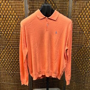 9932 Polo by Ralph Lauren Men's Shirt in Coral Orange Sherbet